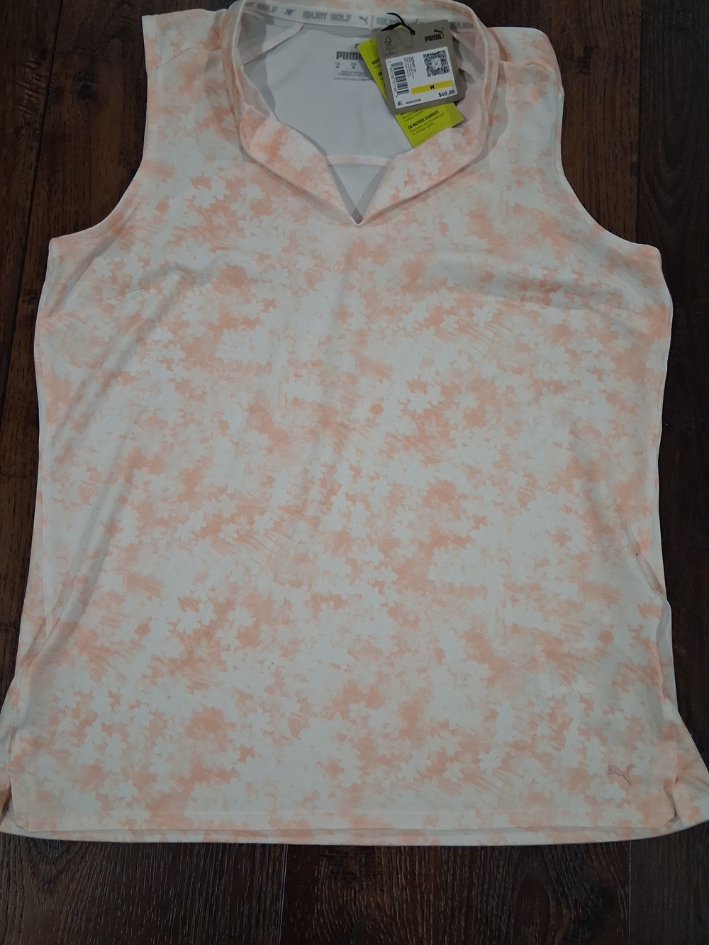 Puma Women’s Sleeveless Tie-Dye Tank Top - Peach/White